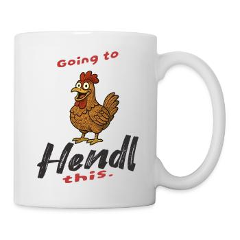Imprimé humoristique de poulet avec dicton - Mug blanc - blanc - Droite