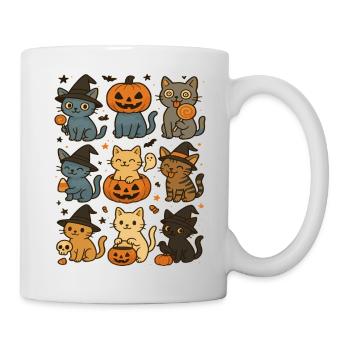Skurrile Halloween-Katzenkollektion - Tasse - Weiß - Rechts