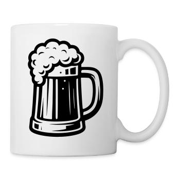 Chope à bière symbole bière - Mug blanc - blanc - Droite
