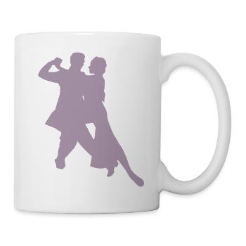 Elegant Dance Couple Silhouette Classical Dance South - Mug - white - Right