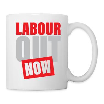 Labour out Now Mutiges Protestdesign - Tasse - Weiß - Rechts