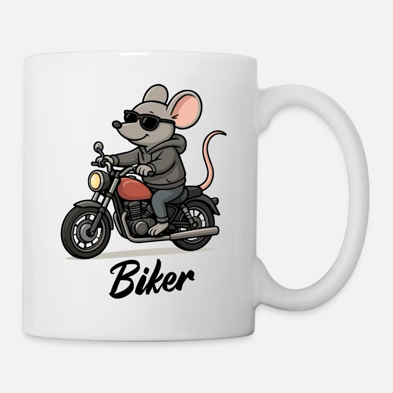 maus-motorrad - Tasse - Weiß