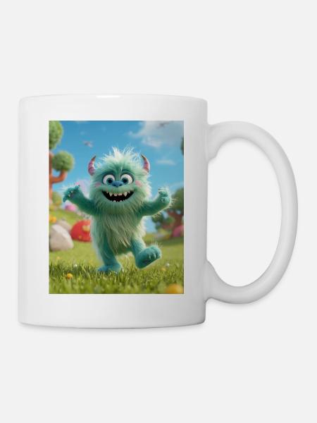 Fluzzle the Cute Monster - Mug - white