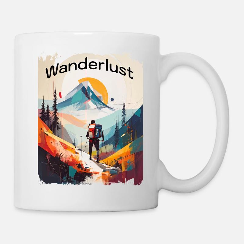 Wanderlust abstrakt - Tasse - Weiß