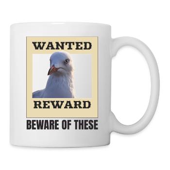 Humoristique Seagull Wanted Poster - Mug blanc - blanc - Droite