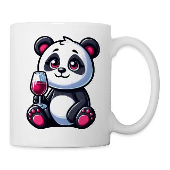 Mignon Panda Vin Rouge Amateur de Vin Dessin Animé Viticulture - Mug blanc - blanc - Droite