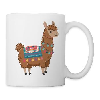 Buntes Boho-Lama - Tasse - Weiß - Rechts