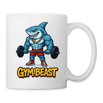 Hai Muskeln Comic Bodybuilder - Tasse - Weiß - Rechts