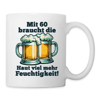 Bierkrüge mit humorvollem Spruch 60. Geburtstag - Tasse - Weiß - Rechts