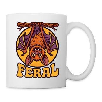 Feral Bat Icon T-Shirt Design - Mug - white - Right