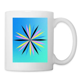 Vibrant Geometric Starburst Design - Mug - white - Right