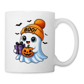 Fantôme d’Halloween mignon avec citrouille - Mug blanc - blanc - Droite