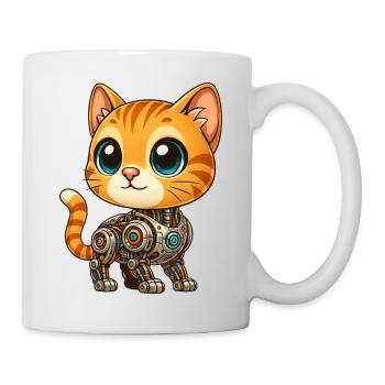 Cute Cat Cartoon Cyborg Robot Mech Cat - Mug - white - Right