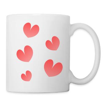 Cœurs Flourissants sur Fond Noir - Mug blanc - blanc - Droite
