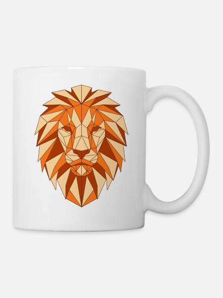 Geometric lion head - Mug - white