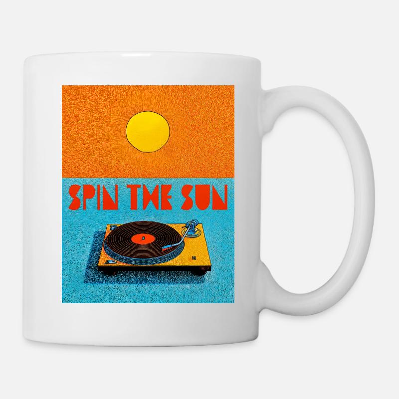 Vintage Turntable Under Sun - Mug - white