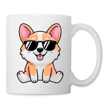 Playful Corgi with Sunglasses - Mug - white - Right
