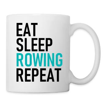 Manger Dormir Ramer Répéter - Rudern - Ruderer - Ruder - Mug blanc - blanc - Droite