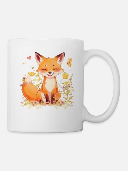 Verspielter Fuchs - Tasse - Weiß