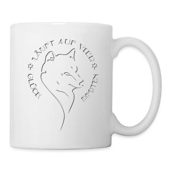 Elegant dog silhouette with message - Mug - white - Right