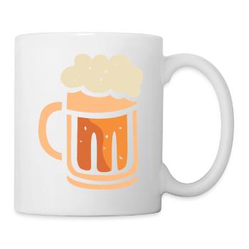 Beer Mug with Foam – Funny Cartoon Design - Mug - white - Right