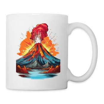 Volcanic eruption with lava flow - Mug - white - Right