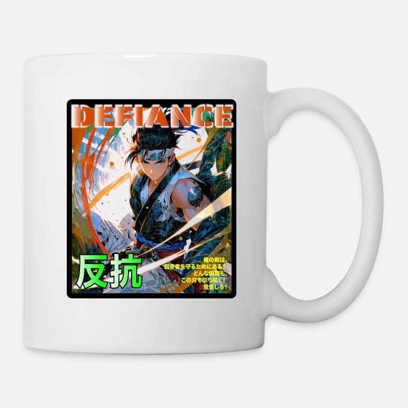 Kampfgeist Samurai Illustration - Tasse - Weiß
