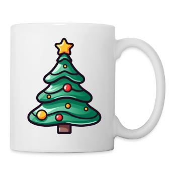 Festive Christmas Tree Illustration - Mug - white - Right