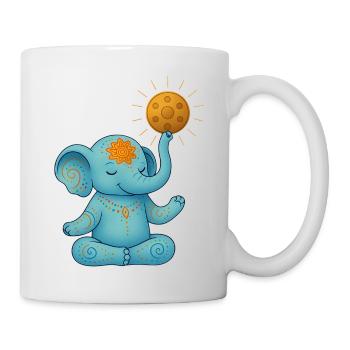 Yoga Elefant mit Handpan Sonne - Tasse - Weiß - Rechts