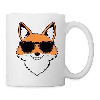 Fox with sunglasses - Mug - white - Right