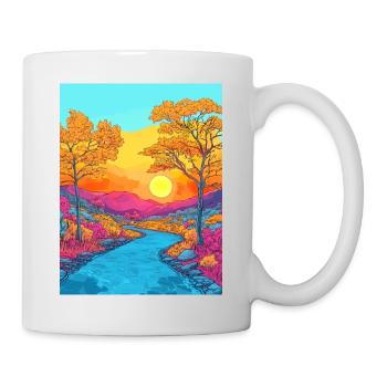 Lebendige Herbstlandschaftsszene - Tasse - Weiß - Rechts
