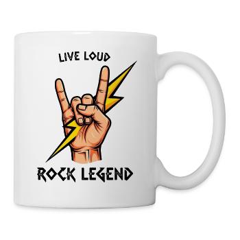 Rock Legend Hand Sign Design - Mug - white - Right