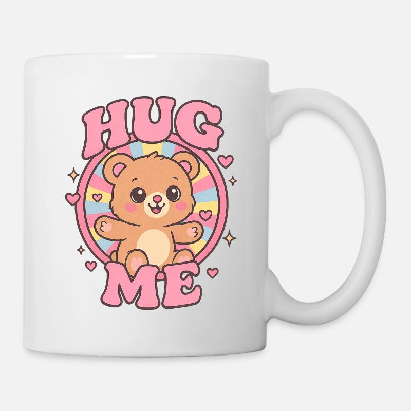Cute cuddly bear with heart print - Mug - white