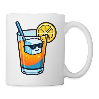 Limonensommer mit Eiswürfel und Sonnenbrille - Tasse - Weiß - Rechts
