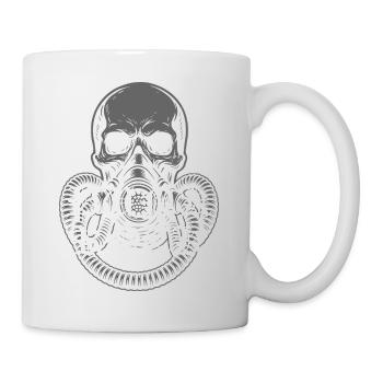 Dark Skull with Gas Mask and Punkrock logo - Mug - white - Right
