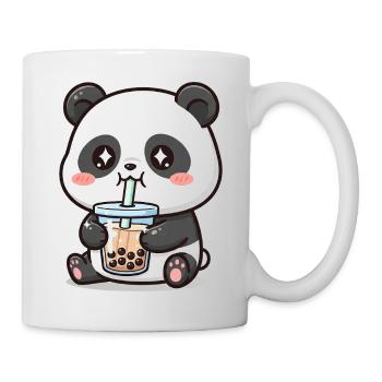 Kuscheliger Pandabär mit Bubble Tea - Tasse - Weiß - Rechts