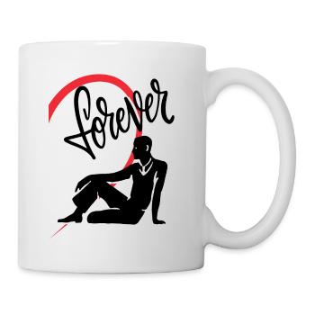 Figur eines Mannes mit einer rechten Herzhälfte - Tasse - Weiß - Rechts