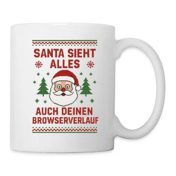 Santa sieht alles - Tasse - Weiß - Rechts