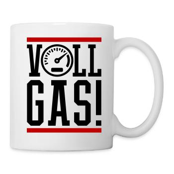 Vollgas Tacho Spruch - Tasse - Weiß - Rechts