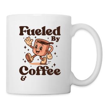 Fueled by Coffee – Retro Motif - Mug - white - Right