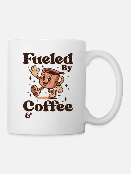 Fueled by Coffee – Retro Motiv - Tasse - Weiß