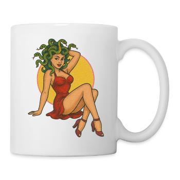 Medusa-inspiriertes Retro-Kunstdesign - Tasse - Weiß - Rechts