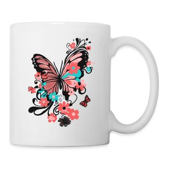 papillon coloré beau art nature - Mug blanc - blanc - Droite
