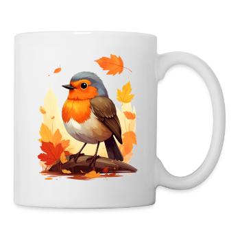Robin in autumn - Mug - white - Right