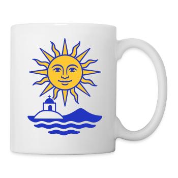 Greece Sun: Sonne, Wasser, Kapelle - Tasse - Weiß - Rechts