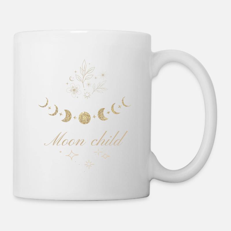 Phases de la lune et étoiles avec texte de l'enfant Lune. - Mug blanc - blanc