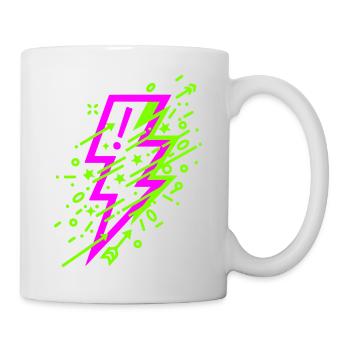 Éclair cosmique vibrant en néon - Mug blanc - blanc - Droite