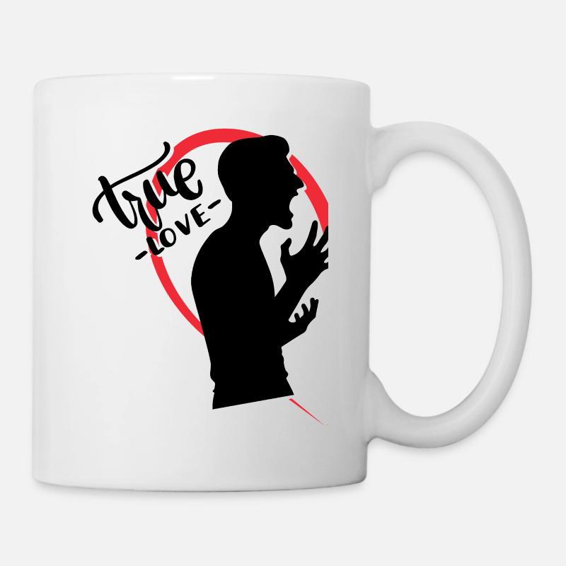 Schreiender Kerl halbes Herz - Tasse - Weiß