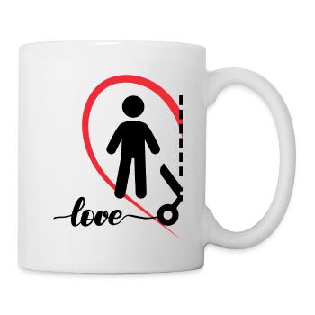 Minimalistisches Liebesdesign Links Halbes Herz - Tasse - Weiß - Rechts