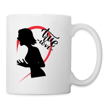 Schreiende Frau Rechte Hälfte - Tasse - Weiß - Rechts